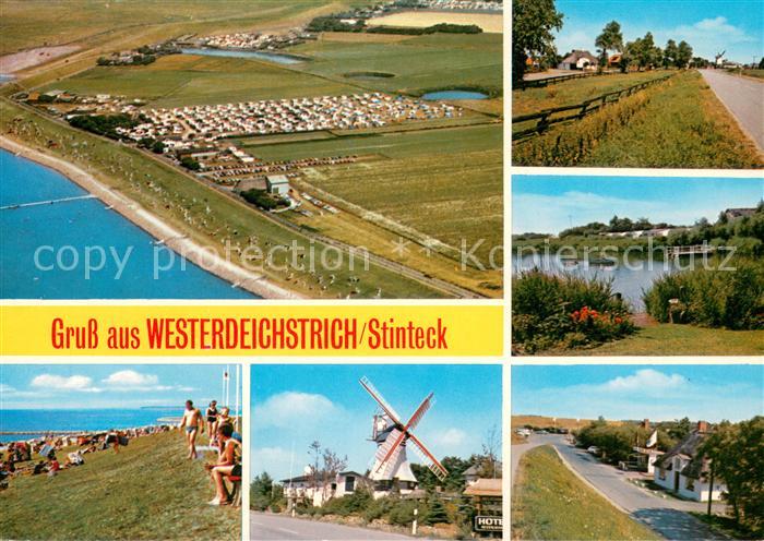 Westerdeichstrich Fliegeraufnahme Campingplatz Strandpartie Badesee Strandstrass