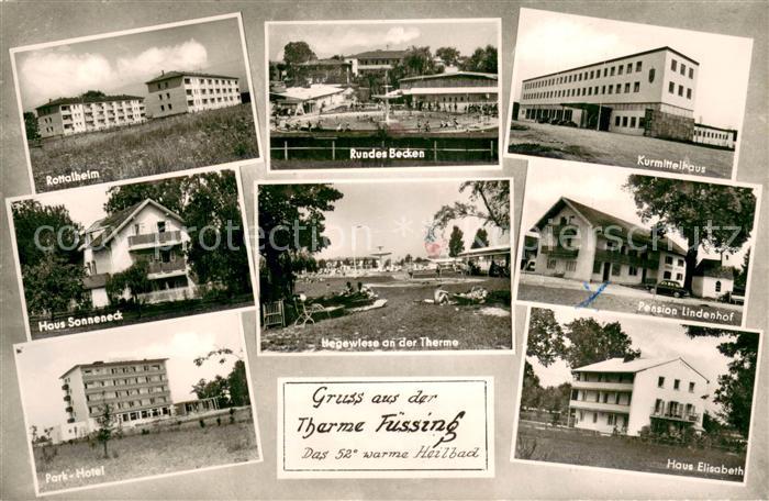 Bad Fuessing Thermalbad Kurhaeuser Pensionen Kurmittelhaus Liegewiese