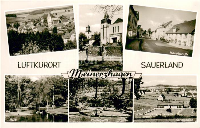 Meinerzhagen Panorama Erholungsort Park Volmequelle Strandbad Hauptstrasse Kirch