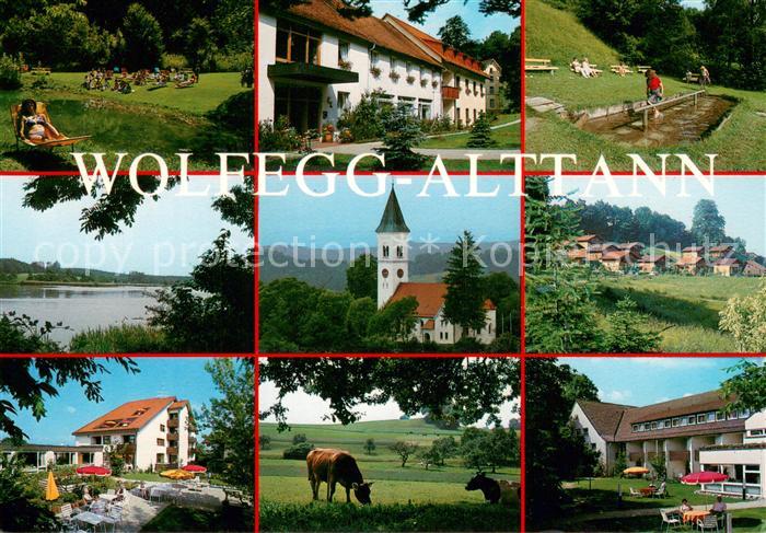 Alttann Allgaeu Teilansichten Kirche Landschaftspanorama See Wassertreten