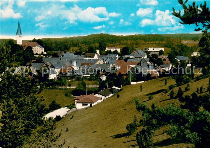 Wonsees Ortsansicht mit Kirche Landschaft Fraenkische Schweiz