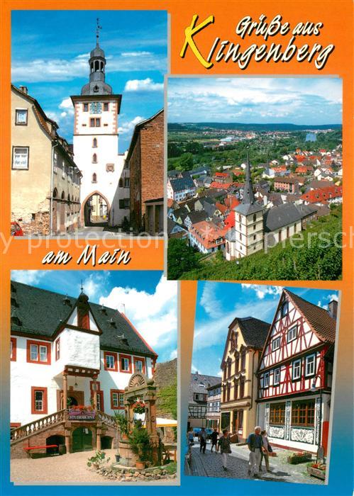 Klingenberg Main Teilansichten Rotweinstadt Altstadt Fachwerkhaeuser Stadttor St