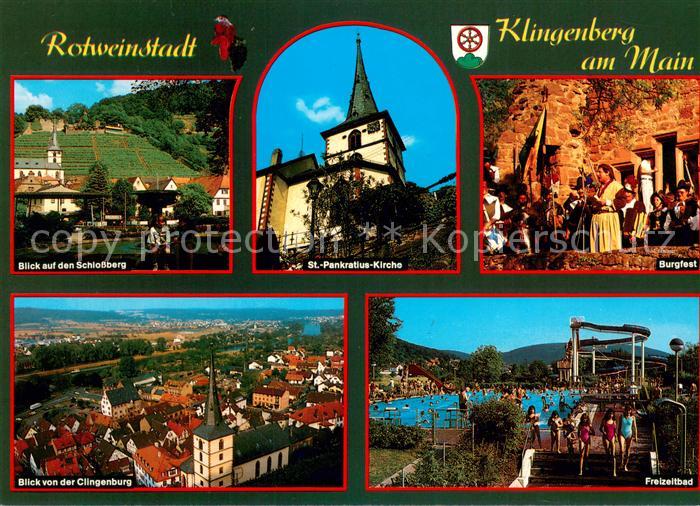 Klingenberg Main Panorama Blick von der Clingenburg Freibad Burgfest Kirche Schl