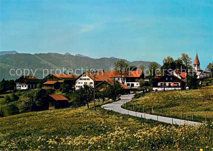 Knottenried Allgaeu Ortsansicht mit Kirche Bergstaettgebiet Oberallgaeu