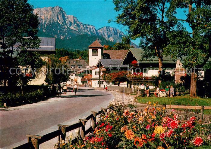 Unterstein Schoenau Ortsmotiv mit Blick zum Untersberg Berchtesgadener Alpen