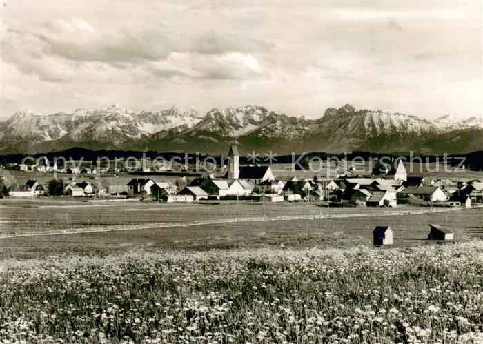 Unterthingau Gesamtansicht mit Alpenpanorama