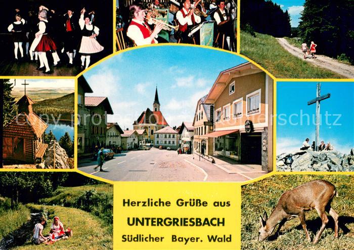 Untergriesbach Niederbayern Ortszentrum mit Kirche Volkstanz Trachten Kapelle Gi