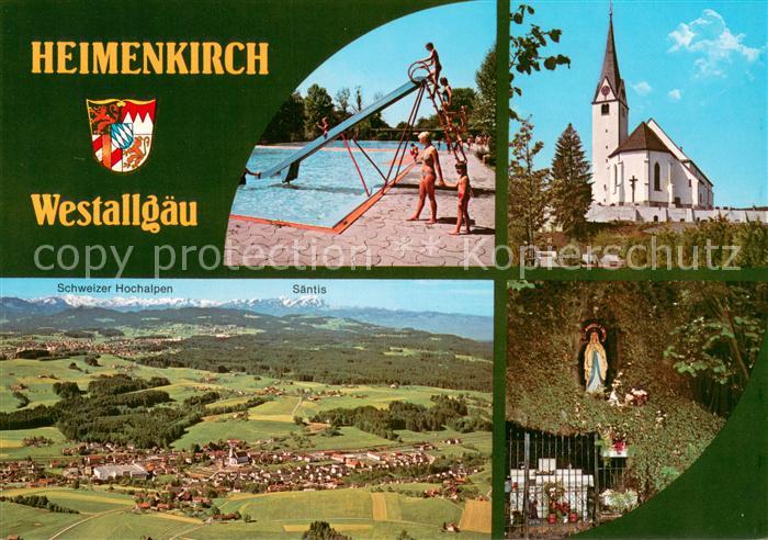 Heimenkirch Freibad Kirche Grotte Heiligenfigur Schweizer Hochalpen Fliegeraufna