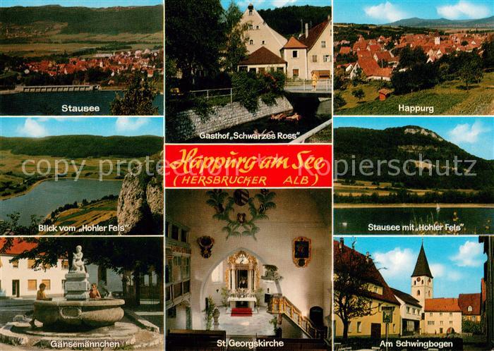 Happurg Stausee Hersbrucker Alb Gasthof Blick vom Hohler Fels Gaensemaennchen Br