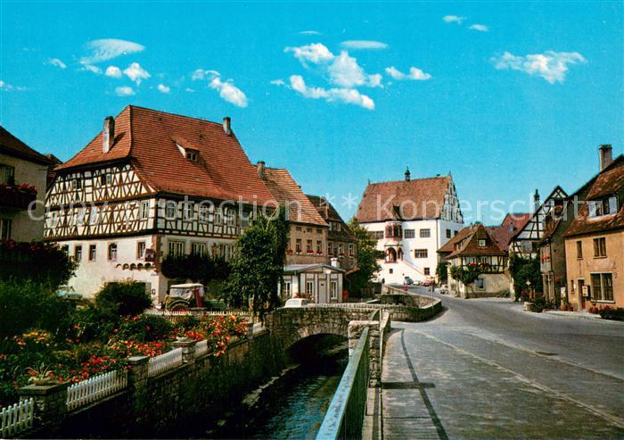 Dettelbach Hauptstrasse Partie am Bach Altstadt Fachwerkhaus
