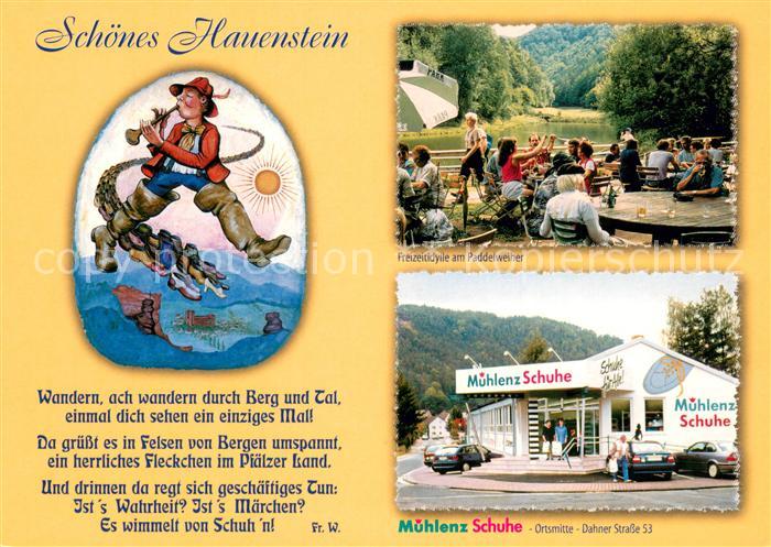 Hauenstein Pfalz Wandergedicht Karikatur Freizeitidylle am Paddelweiher Muehlenz