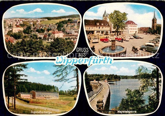 Wipperfuerth Stadtpanorama Rathausplatz Jugendherberge Neyetalsperre