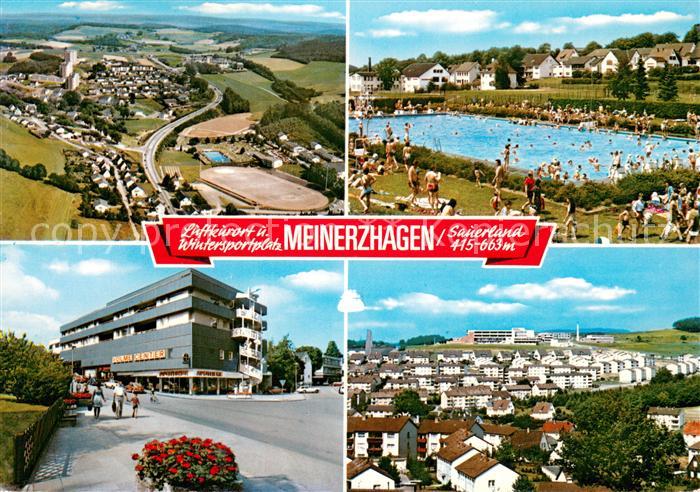 Meinerzhagen Fliegeraufnahme Freibad Volme Center Stadtpanorama Wohnsiedlung