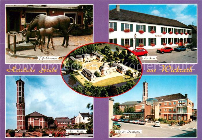 Wickrath Moenchengladbach Pferdebrunnen Rathaus Markt Kirche Sparkasse Schloss F