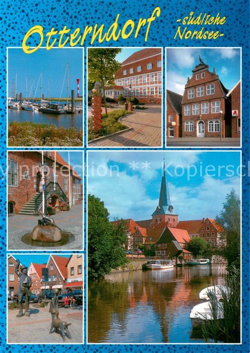 Otterndorf Niederelbe Seglerhafen Ortsansichten Kirche Plastiken Brunnen Nordsee