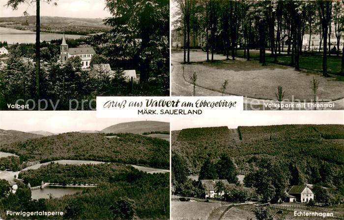 Valbert Kirche Volkspark mit Ehrenmal Fuerwiggertalsperre Echternhagen