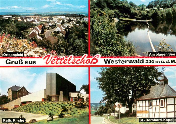 Vettelschoss Panorama Am blauen See Kath Kirche St Bernhard Kapelle