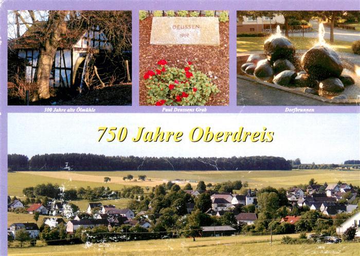 Oberdreis Alte oelmuehle Paul Deussens Grab Dorfbrunnen Panorama
