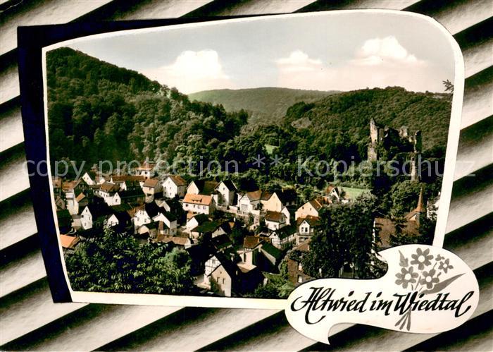 Altwied Fliegeraufnahme mit Burgruine