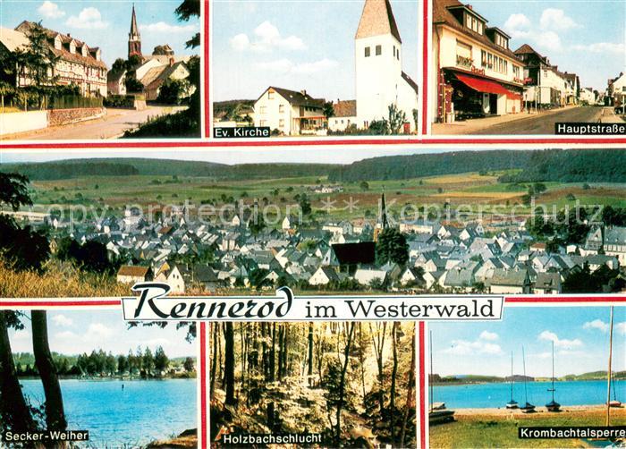 Rennerod Ev Kirche Hauptstrasse Fliegeraufnahme Secker Weiher Holzbachschlucht K