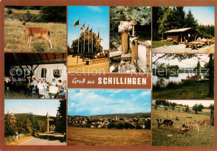 Schillingen Gaststaette Fahnen Huette Seepartie Stadttor Panorama Wildgehege