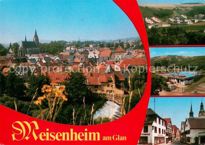Meisenheim Glan Ortsansicht Panorama Freibad Strassenpartie