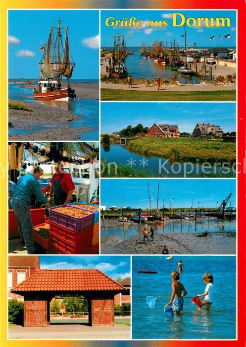 Dorum Fischkutter Fischereihafen Panorama Fischmarkt Tor Badespass