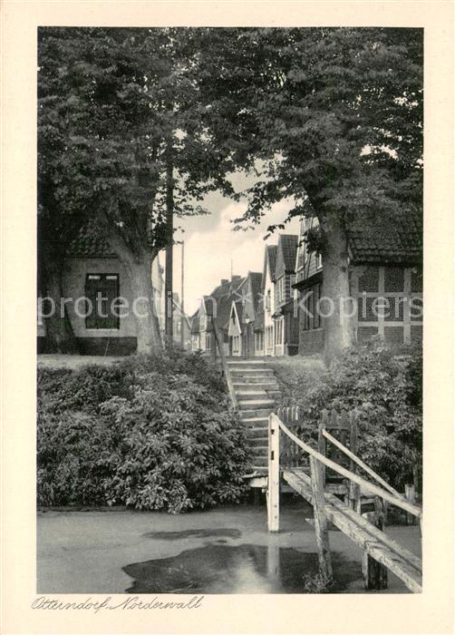 Otterndorf Niederelbe Teilansicht mit Holzbalkenbruecke
