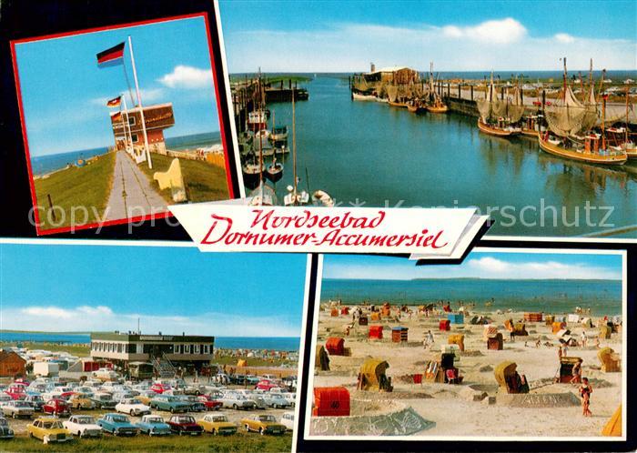 Dornumer Accumersiel Hotel Damm Fischerhafen Parkplatz Strand