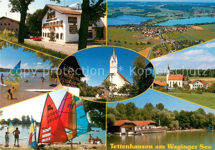 Tettenhausen Gasthof zur Post Fliegeraufnahme Kirche Partien am Waginger See