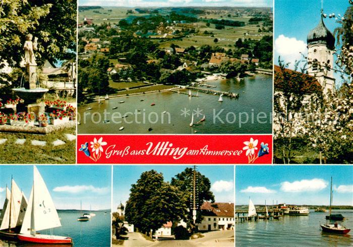 Utting Ammersee Brunnen Fliegeraufnahme Kirche Segelpartien Maibaum
