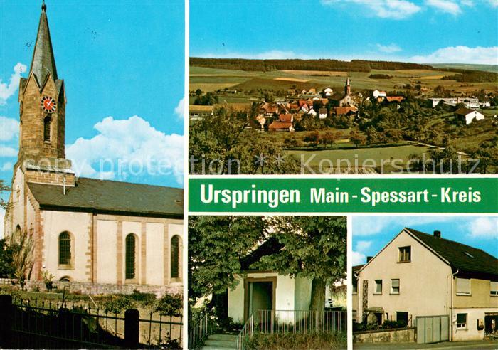 Urspringen Marktheidenfeld Kirche Panorama Wohnhaeuser