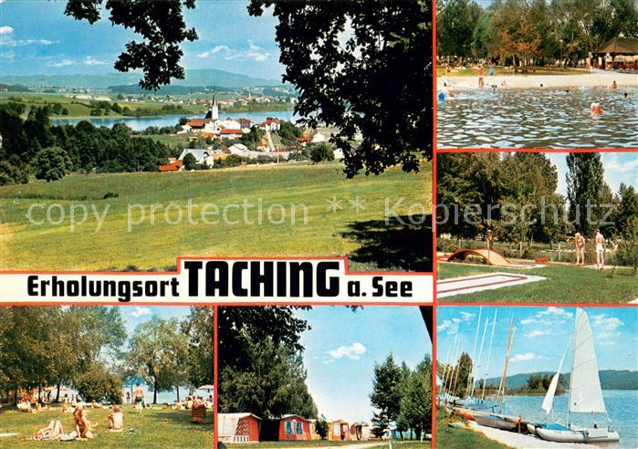 Taching See Badestrand Liegewiese Kinderspielplatz Campingplatz Bootsanleger Min