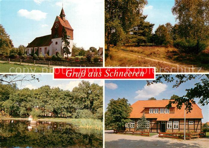 Schneeren Kirche Park Schwanenteich Fachwerkhaus