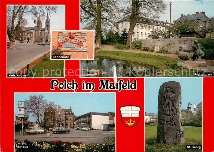 Polch Kath Kirche Sonnenuhr Freizeitpark Rathaus St Georg Stein