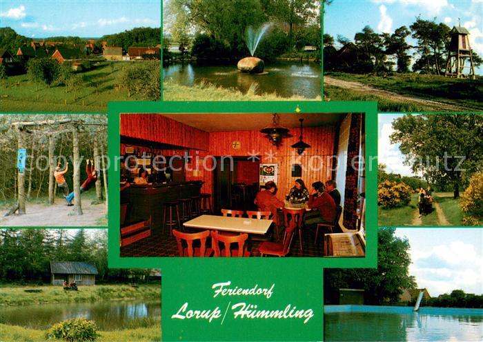 Huemmling Lorup Teilansicht Fontaene Hochsitz Spielplatz Weiher Waldweg Imbiss G