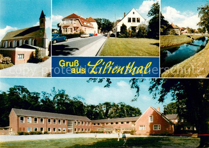Lilienthal Bremen Teilansichten Kirche Fluss Schule