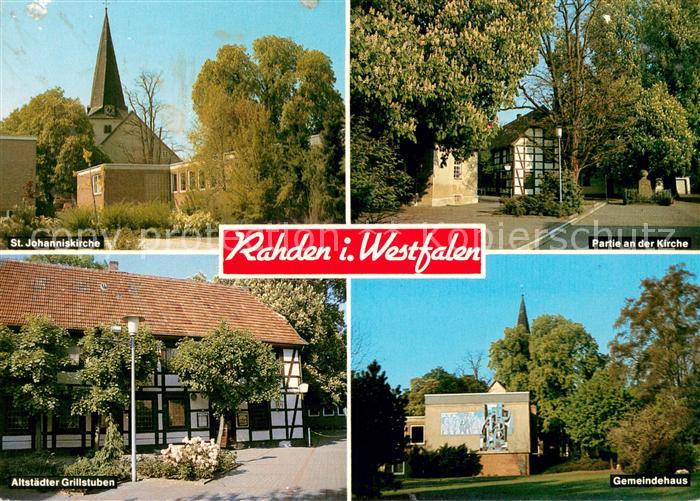Rahden Westfalen St Johanniskirche Partie an der Kirche Altstaedter Grillstuben