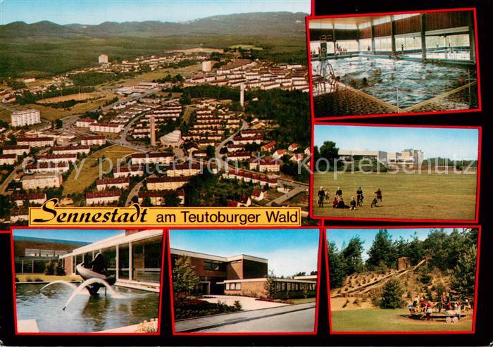 Sennestadt Fliegeraufnahme Hallenbad Freibad Schule Spielplatz
