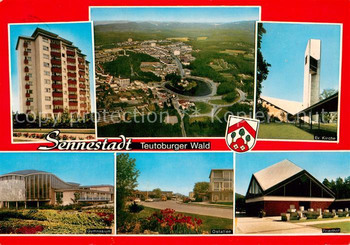 Sennestadt Fliegeraufnahme Ev Kirche Gymnasium Ostallee Friedhof