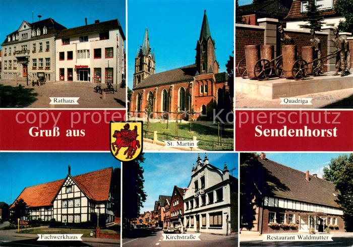 Sendenhorst Rathaus St Martin Quadriga Fachwerkhaus Kirchstrasse Restaurant Wald