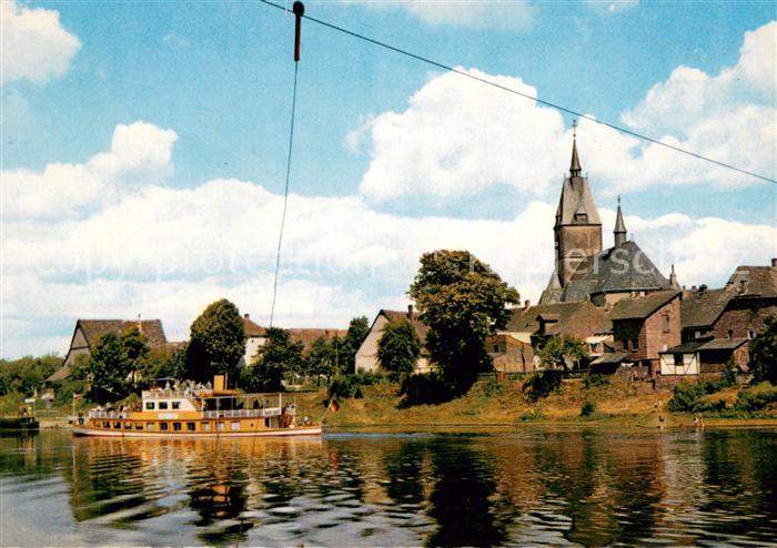 Luechtringen Oberweser Fahrgastschiff Kirche