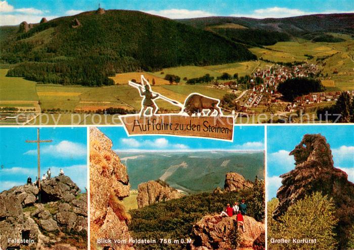 Bruchhausen Sauerland Fliegeraufnahme Feldstein Blick vom Feldstein Grosser Kurf