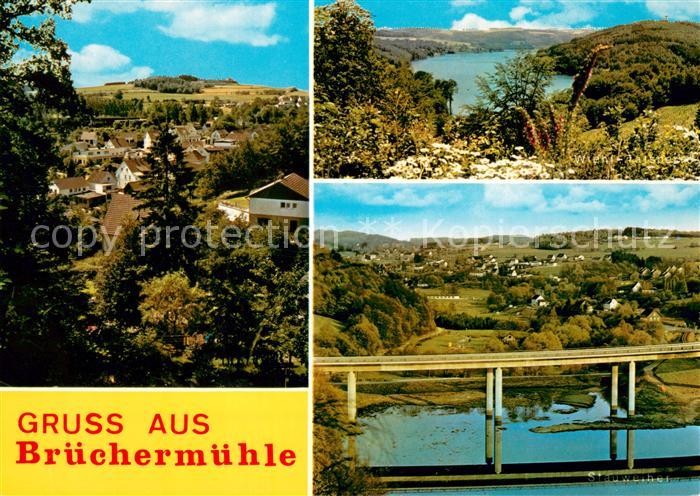 Bruechermuehle Panorama Wiehl Talsperre Staumauer