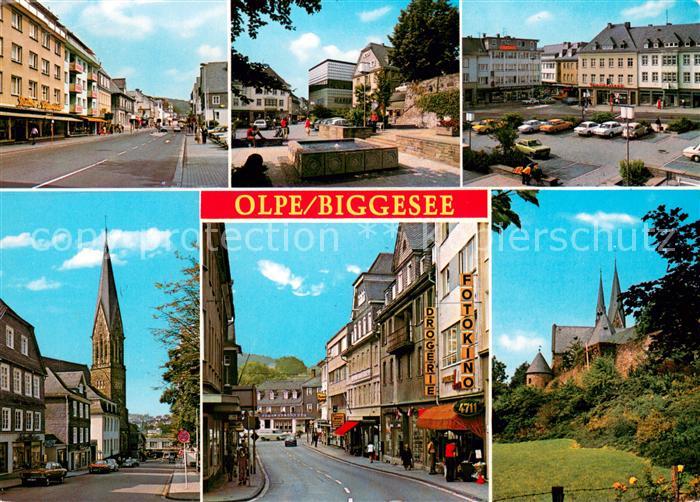 Olpe Biggesee Strassenpartien Brunnen Stadtplatz Kirchen