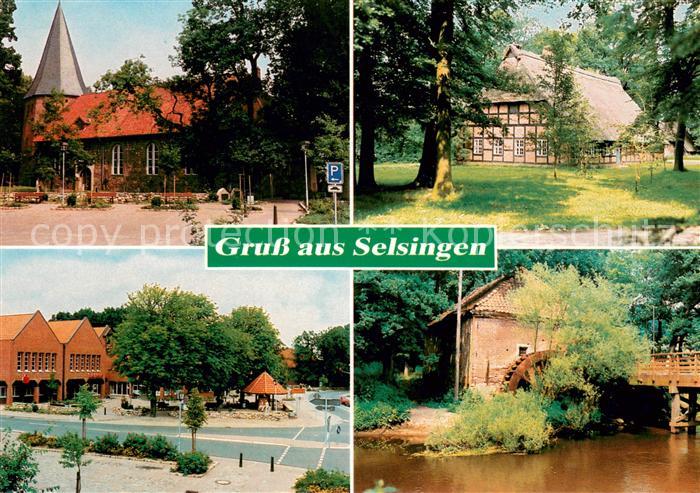 Selsingen Kirche Fachwerkhaus Ortspartie Muehle