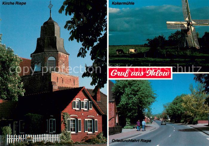 Ihlow Ostfriesland Kirche Riepe Kokermuehle Ortsdurchfahrt Riepe