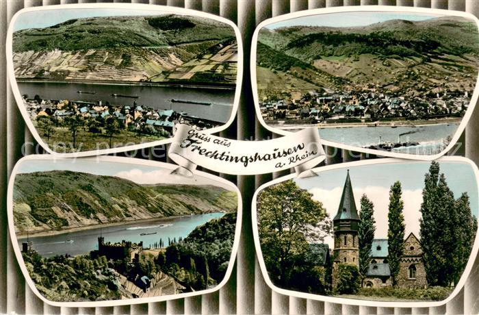 Trechtingshausen Panorama Blick ins Rheintal Burg Reichenstein Clemenskapelle