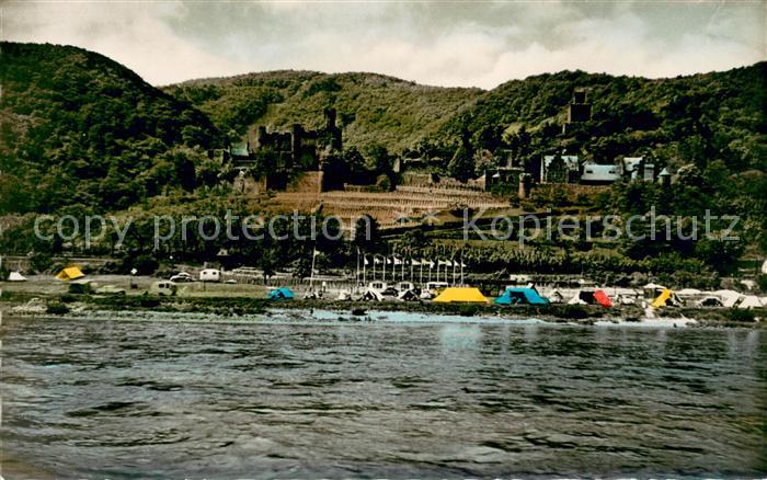Trechtingshausen Campingplatz Am Bingerloch am Rhein Burg Reichenstein