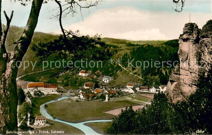 Behringersmuehle Panorama Blick ins Tal Felsen